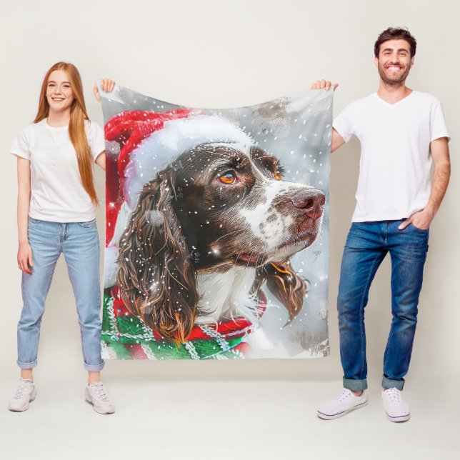 Cobertor De Velo Cão Springer Spaniel Natal Festivo (In Situ)