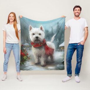 Cobertor De Velo Cão West Highland White Terrier na neve Natal