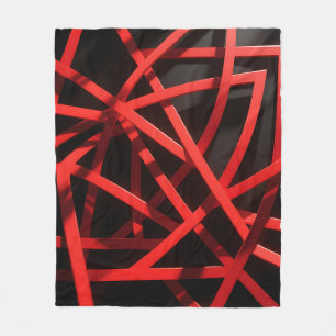 Cobertor De Velo Caos Abstrato Geométrico Vermelho