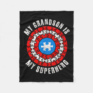 Cobertor De Velo Capitão Autismo Meu Avô É Meu Super Herói Autismo