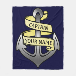 Cobertor De Velo Capitão de navio customizável sua âncora conhecida