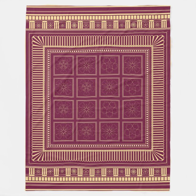 Cobertor De Velo Capitoline Bloom: Etrusco-Roman Fleece Blanket (Frente)