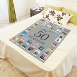 Cobertor De Velo Capítulo 50 Cinza Black 50th Birthday Photo<br><div class="desc">Comemore seu aniversário de 50 anos em estilo com este cobertor de velhas cinzas do Zazzle! O presente perfeito para o seu dia especial, este cobertor único apresenta um design impresso de um capítulo preto 50 com espaços para você adicionar suas fotos favoritas. Suave ao toque e com o nome...</div>