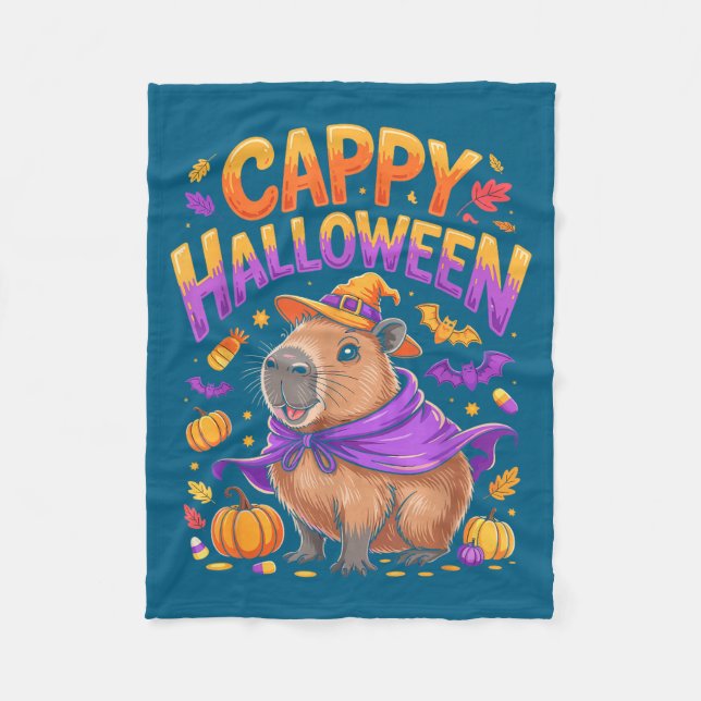 Cobertor De Velo Cappy Halloween Capybara Witch  (Frente)
