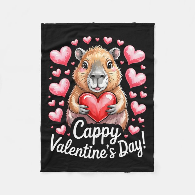 Cobertor De Velo Cappy Valentine’s Day Cute Capybara Heart Design P (Frente)