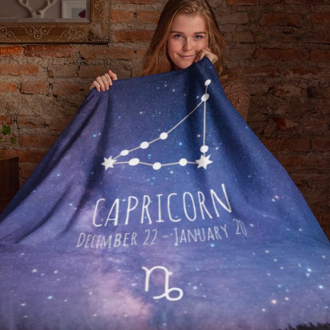 Cobertor De Velo Capricorn | Personalized Zodiac Constellation (Criador carregado)