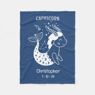 Cobertor De Velo Capricórnio Zodiac - Nome Estrela Birthdate Blue B