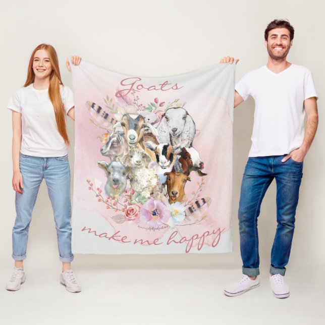 Cobertor De Velo Caprinos fazem-me retratos felizes de cabra de aqu (In Situ)