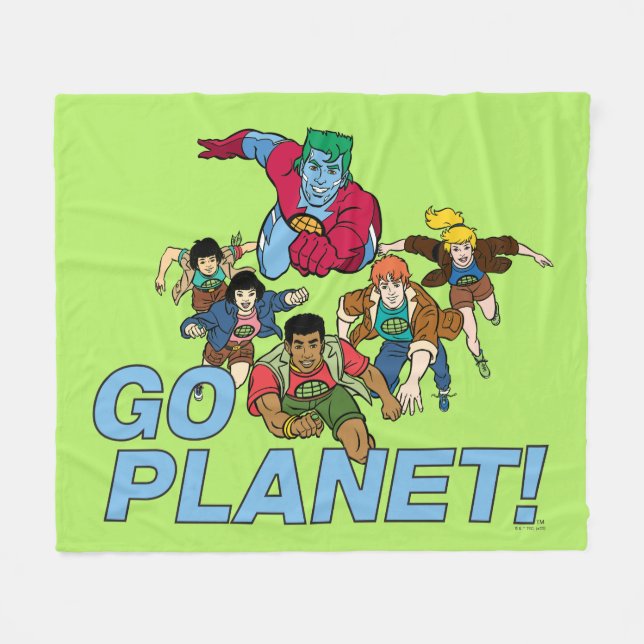 Cobertor De Velo Captain Planet and the Planeteers - Go Planet! (Frente (Horizontal))