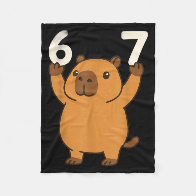Cobertor De Velo Capybara 67 Meme Six Seven Funny  (Frente)