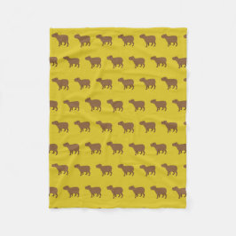 Cobertor De Velo capybara amarelo