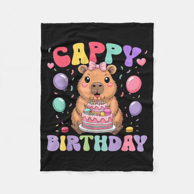 Cobertor De Velo Capybara Birthday Girls Funny Birthday Kids Boys G (Frente)