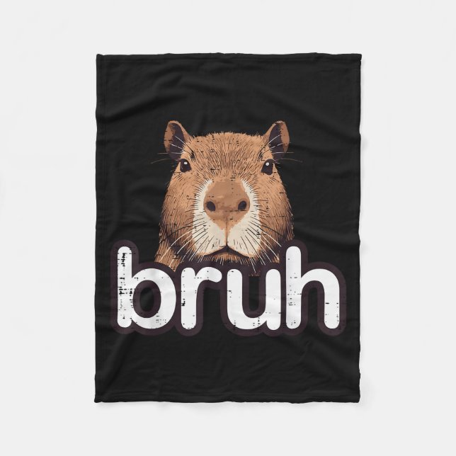 Cobertor De Velo Capybara Bruh Funny Capy Meme Rodent Men Boys Kids (Frente)