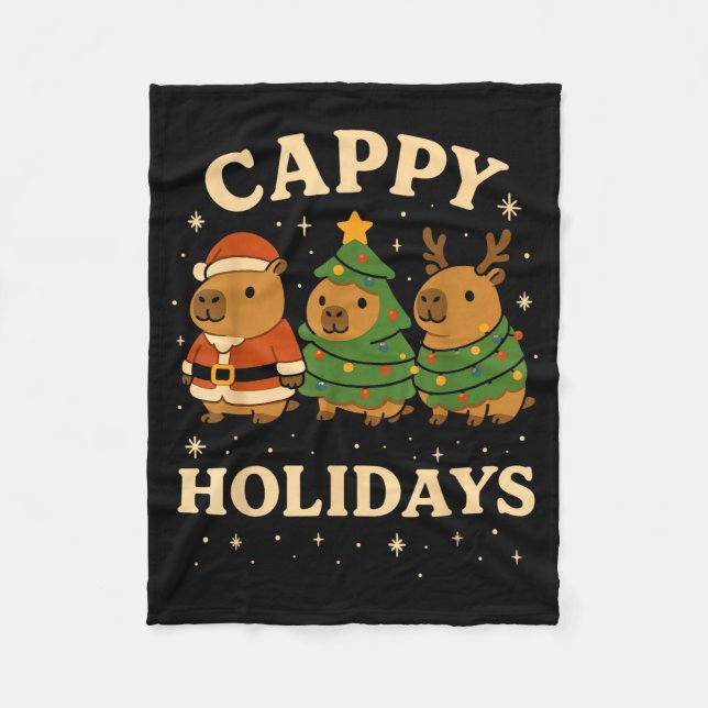 Cobertor De Velo Capybara Christmas Shirt, Funny Capy Holidays  (Frente)