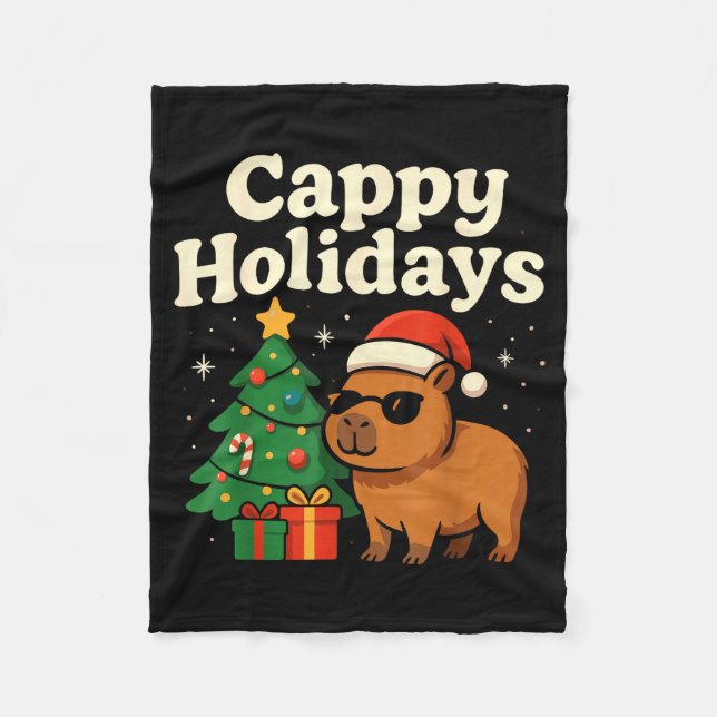 Cobertor De Velo Capybara Christmas Shirt, Funny Capy Holidays  (Frente)