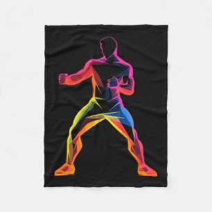 Cobertor De Velo Cara de Kickboxing Estilo Cartoon Kickboxer Savate