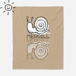 Cobertor De Velo Caracol Marrom Fofo Reflexo Doodle Nome Personaliz