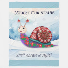 Cobertor De Velo Caracol Puni Humorístico Divertido Feliz Natal Ima