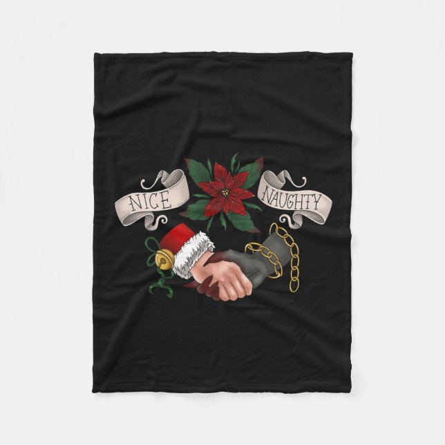 Cobertor De Velo Carampo E Papais noeis De Natal Bons Ou Malvados 1 (Frente)