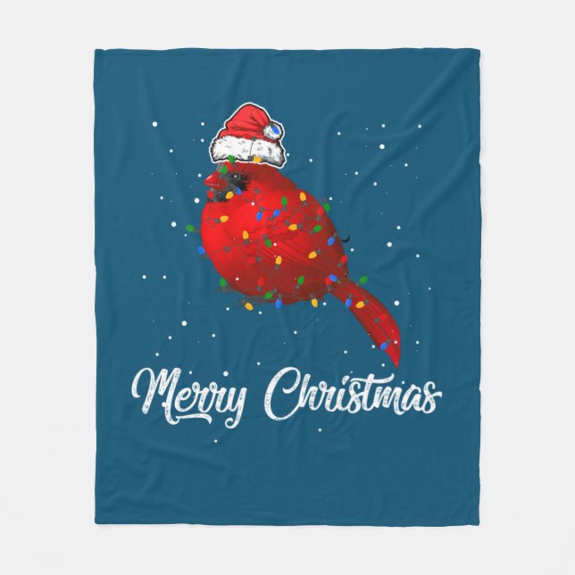 Cobertor De Velo Cardeal de Natal de Pássaro Claro (Frente)
