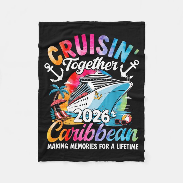 Cobertor De Velo Caribbean Cruise Family Vacation 2026 Cruisin’ Tog (Frente)