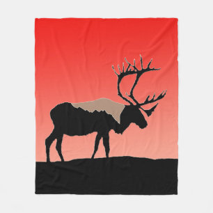 Cobertor De Velo Caribou no Sunset - Arte Original da Vida Selvagem