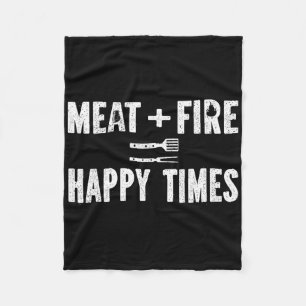 Cobertor De Velo Carne Fogo Tempos Felizes Engraçado Churrasco Grel