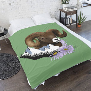 Cobertor De Velo Carneiro Majestoso Bighorn Brown Sheep Montanhas V