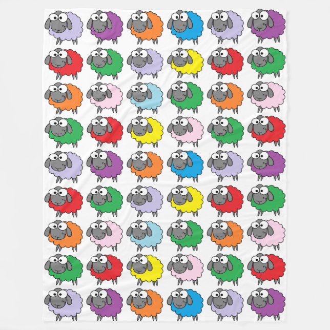 Cobertor De Velo Carneiros do arco-íris (Frente)