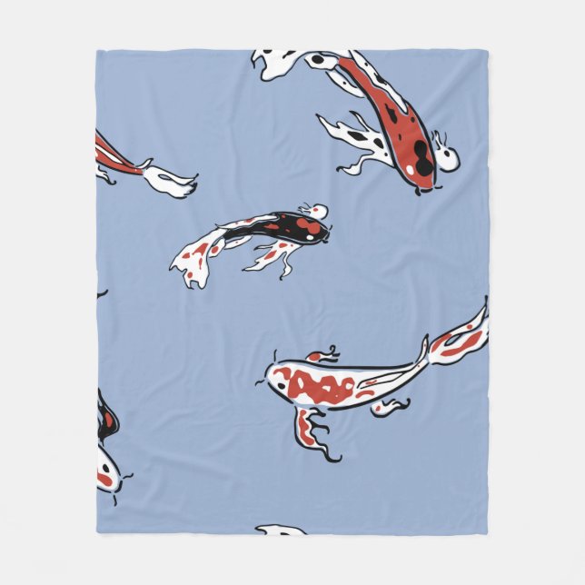 Cobertor De Velo Carpa de peixe-padrão koi koi carp (Frente)