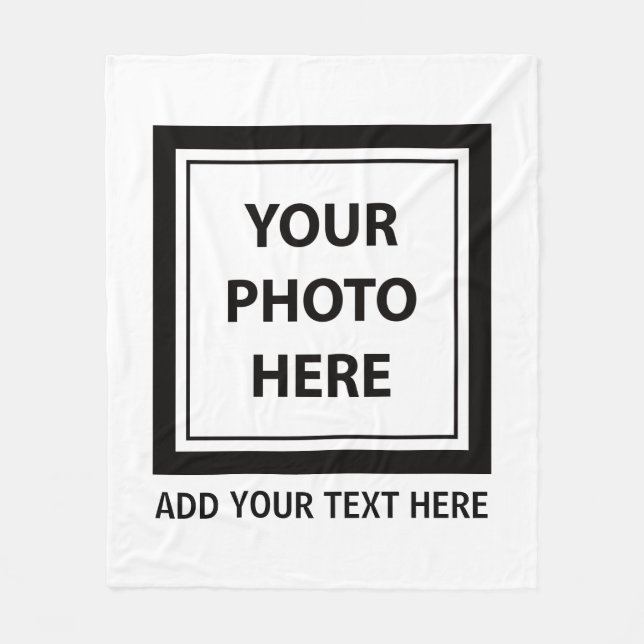 Cobertor De Velo Carregar Foto Simples e Adicionar Texto (Frente)