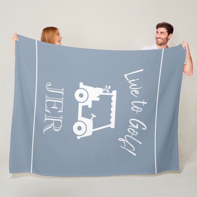 Cobertor De Velo Carrinho de Golfe Live to Golf Monogramado Azul Po (In Situ)