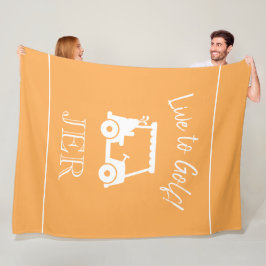 Cobertor De Velo Carrinho de Golfe Live to Golf Monogrammed Laranja