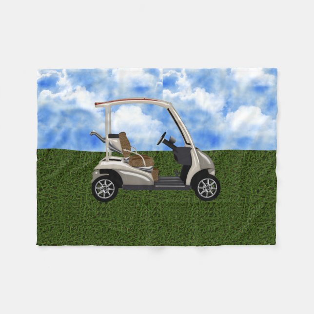 Cobertor De Velo carro de golfe 3D bege na grama (Frente (Horizontal))