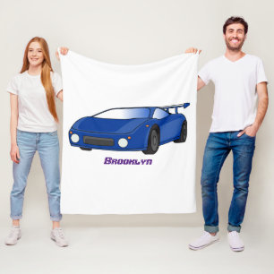 Cobertor De Velo Carro desportivo azul com ilustração de airfoil