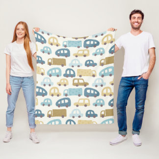 Cobertor De Velo Carros e Caminhões de Brinquedo | Azul Poeirento B