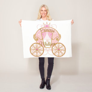 Cobertor De Velo Carruagem da Princesa Real Rosa e Dourado Personal