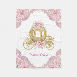 Cobertor De Velo Carruagem Princesa Rosa Dourada Bebê