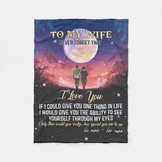 Cobertor De Velo Carta Ao Meu Presente Dia de os namorados Esposa (Frente)