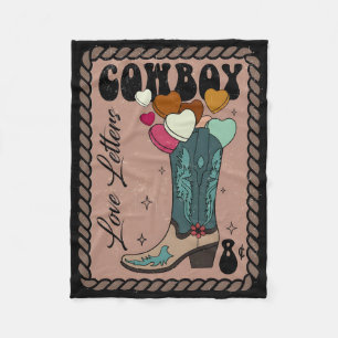 Cobertor De Velo Carta de Amor de Cowboy, Dia dos Namorados Retro, 