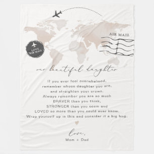 Cobertor De Velo Carta de Nota Personalizada da Filha da CARMEN