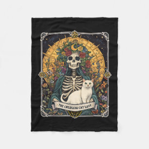 Cobertor De Velo Carta de Tarot da Senhora do Gato sem Filhos 1 