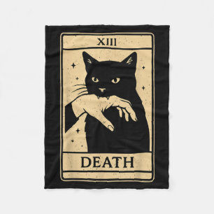 Cobertor De Velo Carta de Tarot Gato Preto Oculto Gato Preto Tarot 