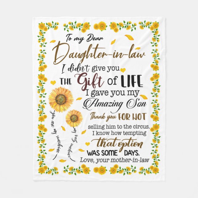 Cobertor De Velo Carta Personalizada À Minha Filha Em Direito, (Frente)