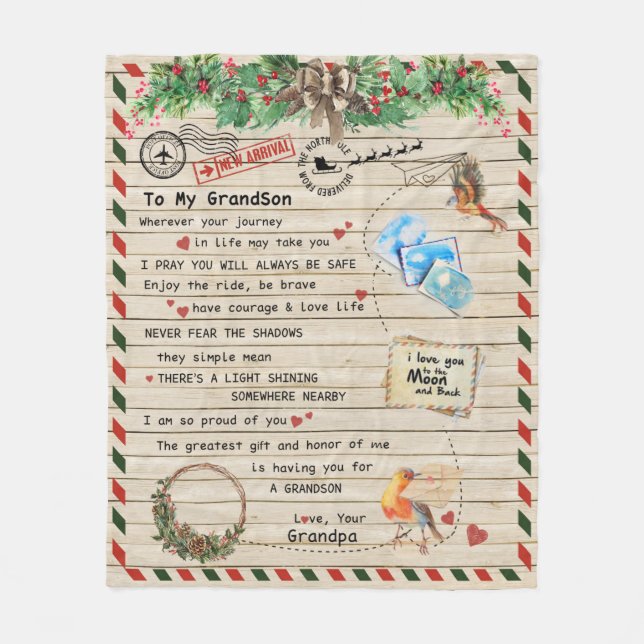 Cobertor De Velo Carta Personalizada Ao Meu Avô Do Vovô (Frente)