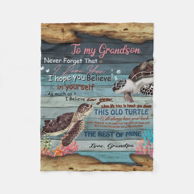 Cobertor De Velo Carta Personalizada Ao Meu Avô, G (Frente)