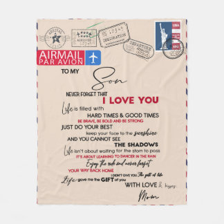 Cobertor De Velo Carta Personalizada Ao Meu Filho Da Mãe