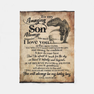 Cobertor De Velo Carta Personalizada Para Meu Filho Incrível