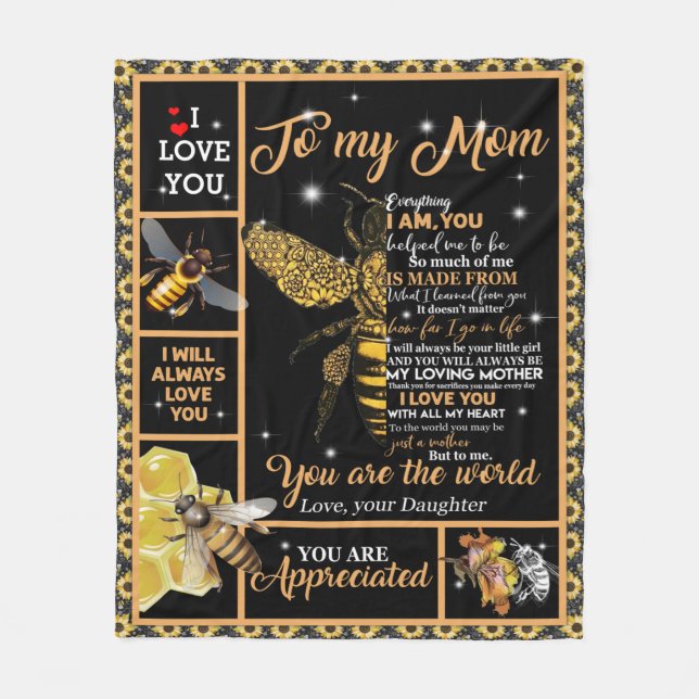 Cobertor De Velo Carta Personalizada Para Minha Mãe Adorável (Frente)