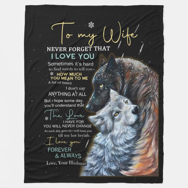 Cobertor De Velo Carta Personalizada Para Minha Mulher (Frente)